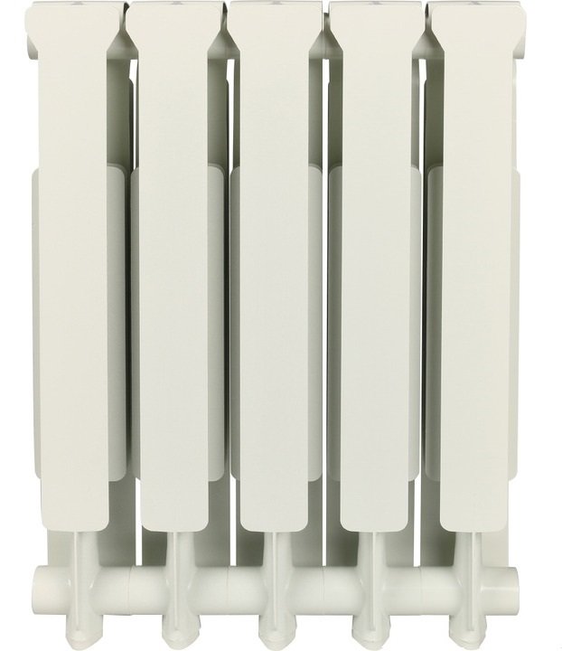 Радиатор алюминиевый секционный BRAVO 500 5 секций, боковое подключение, белый STOUT