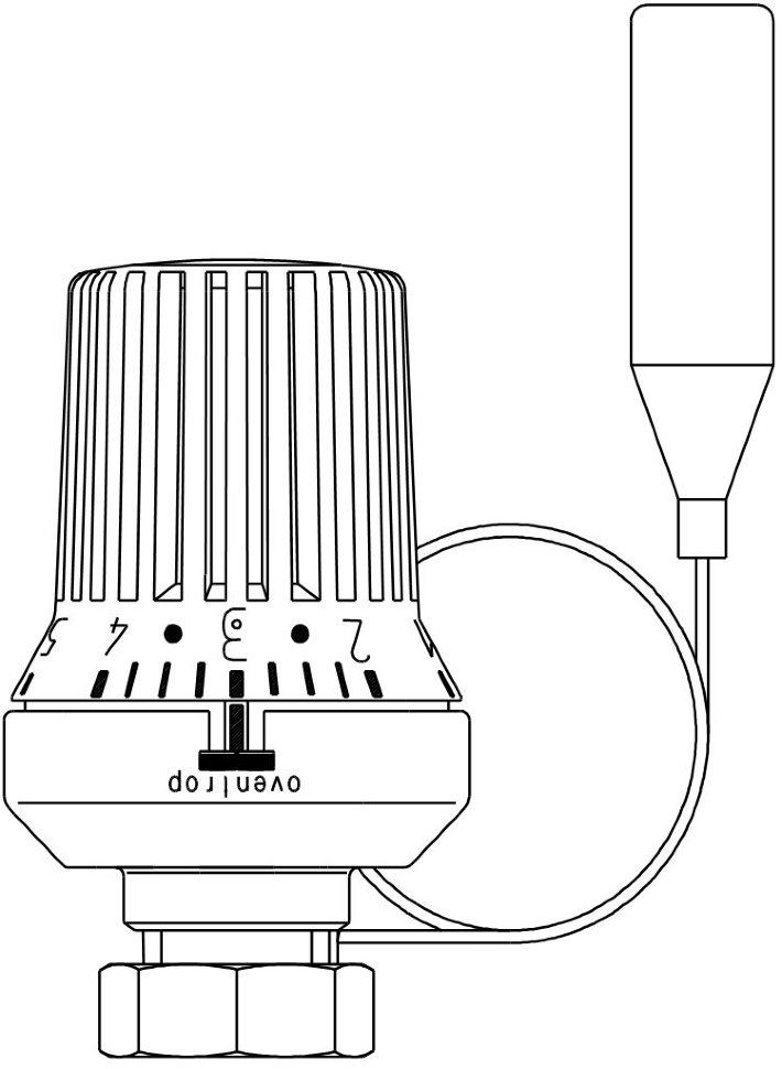 Термостат Uni XH 7-28°С с нулевой отметкой, капиллярная трубка 5 м, белый Oventrop
