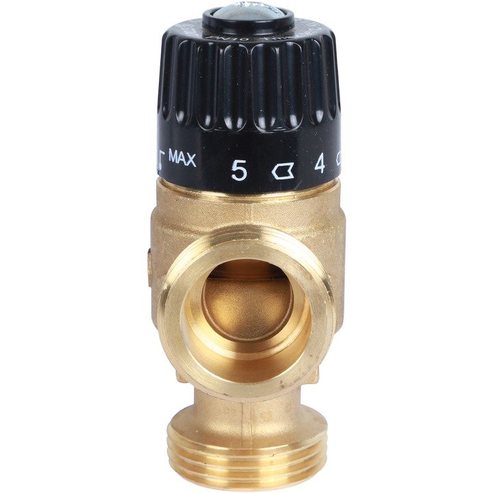 Клапан термостатический смесительный НР 1, 30-65°С, KV 1.8, центральное смешивание STOUT